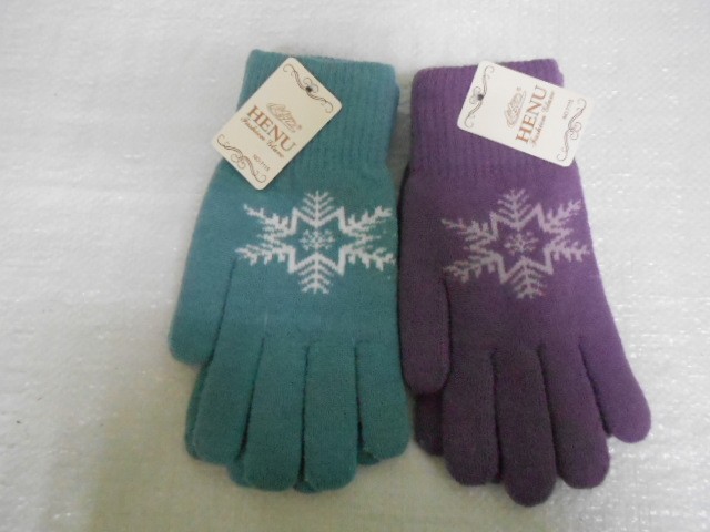   перчатки жен. шерсть снежинки