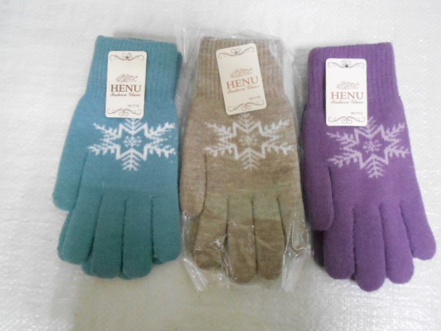   перчатки жен. шерсть снежинки