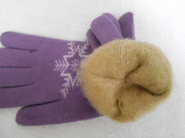   перчатки жен. шерсть снежинки