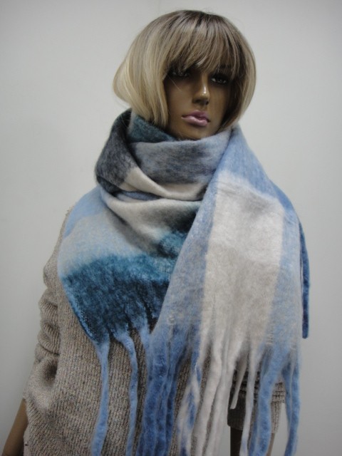  Клетка шарф шерсть