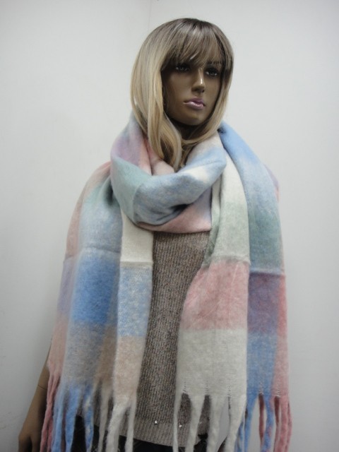  Клетка шарф шерсть
