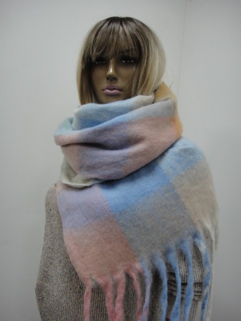  Клетка шарф шерсть