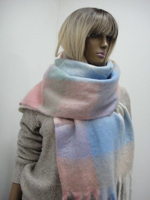  Клетка шарф шерсть