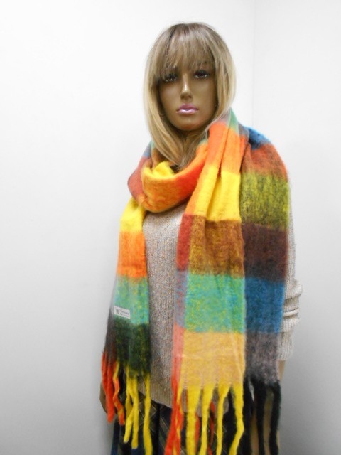  Клетка шарф шерсть