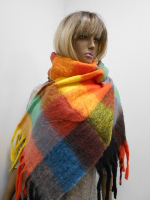  Клетка шарф шерсть