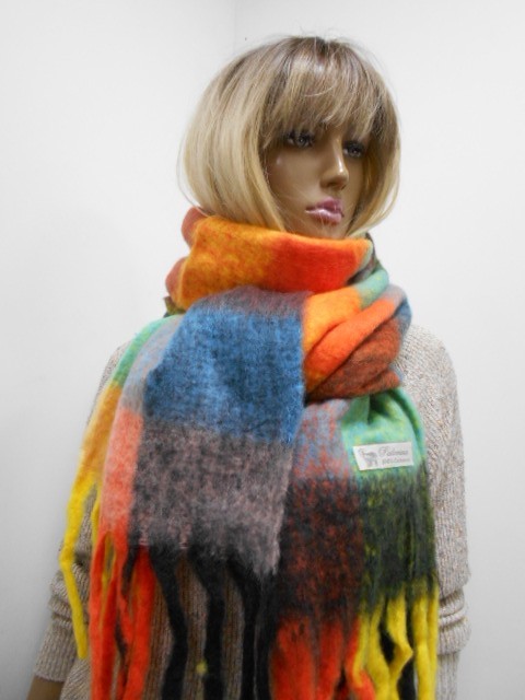  Клетка шарф шерсть