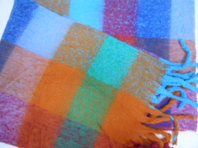  Клетка шарф шерсть