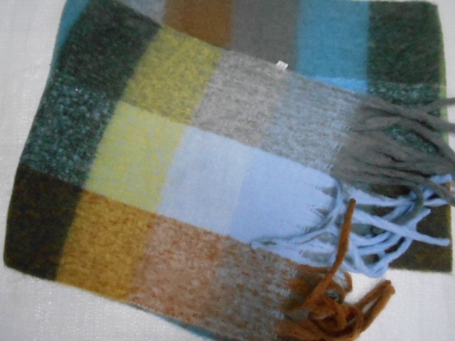  Клетка шарф шерсть