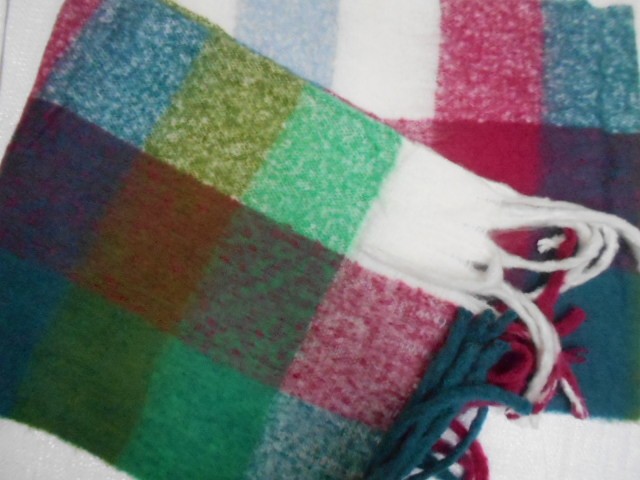  Клетка шарф шерсть