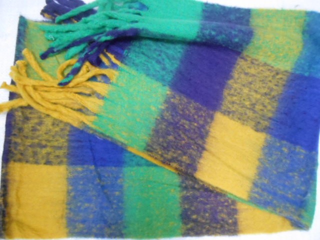  Клетка шарф шерсть