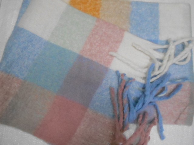  Клетка шарф шерсть