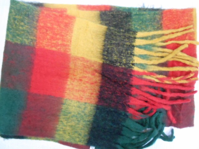  Клетка шарф шерсть