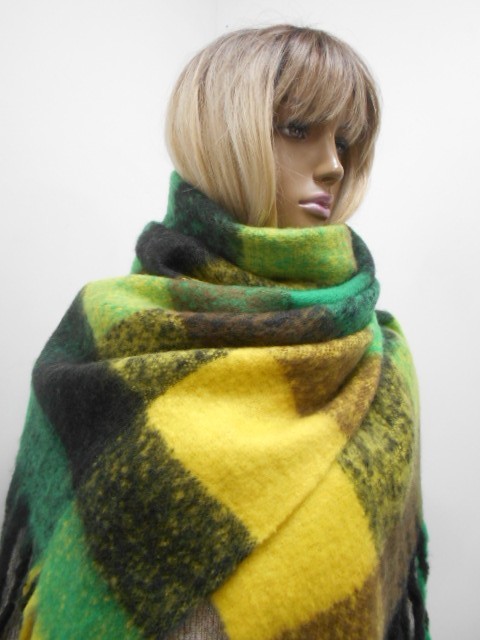  Клетка шарф шерсть