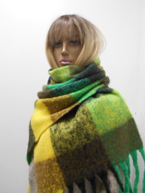  Клетка шарф шерсть