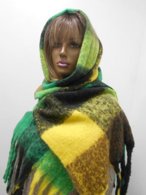  Клетка шарф шерсть