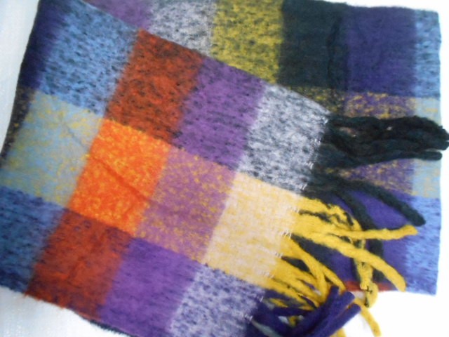  Клетка шарф шерсть