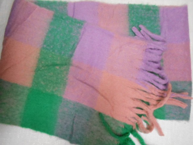  Клетка шарф шерсть