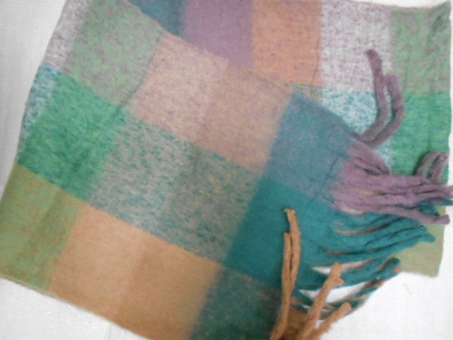  Клетка шарф шерсть