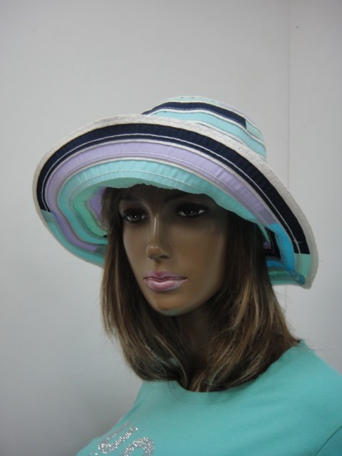  Шляпа крупная полоска 