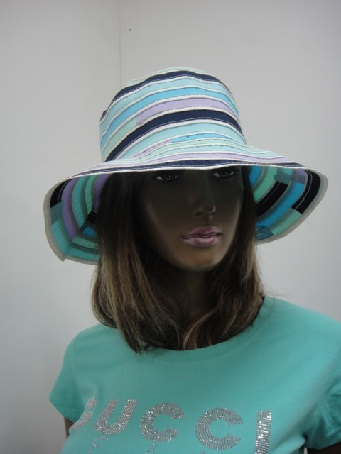  Шляпа крупная полоска 