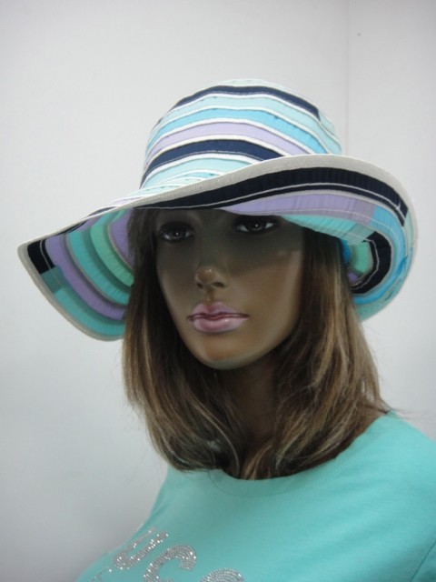  Шляпа крупная полоска 