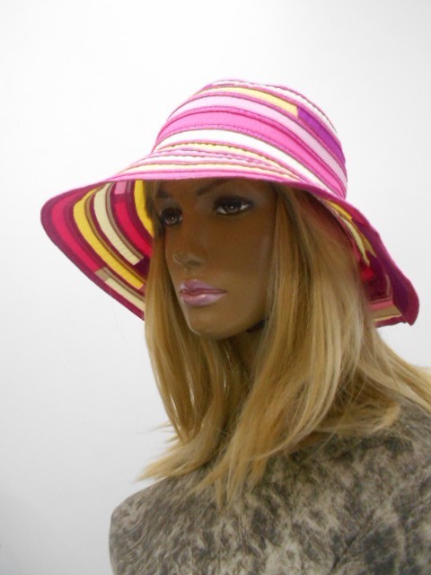  Шляпа крупная полоска 