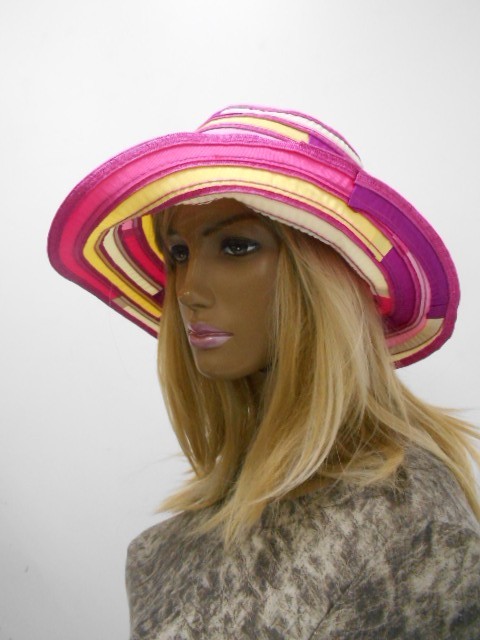  Шляпа крупная полоска 