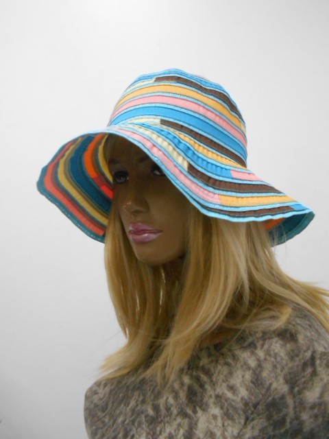  Шляпа крупная полоска 