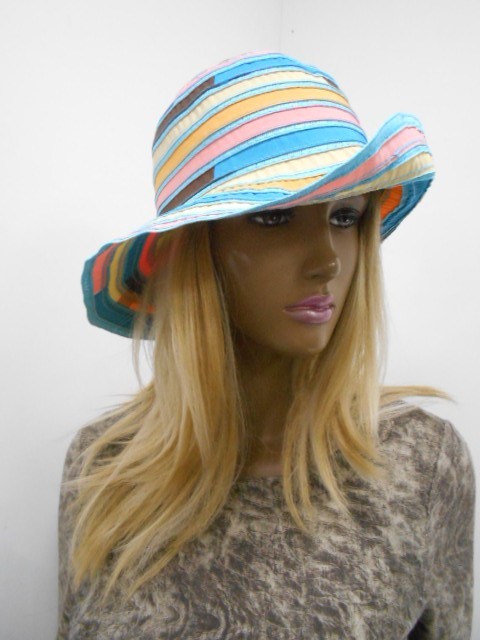  Шляпа крупная полоска 