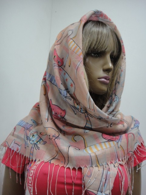  Кошки+клетка платок