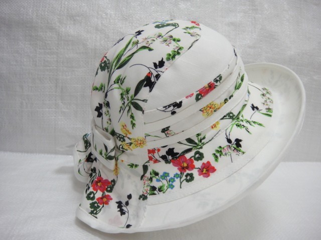  Шляпа лён цветы