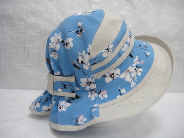  Шляпа лён цветы