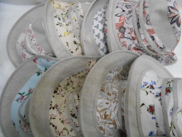  Шляпа лён цветы