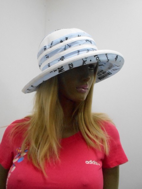  Шляпа лён цветы