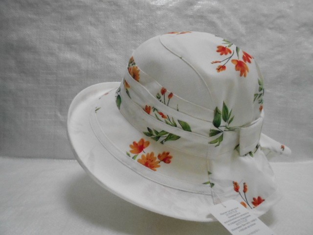  Шляпа лён цветы