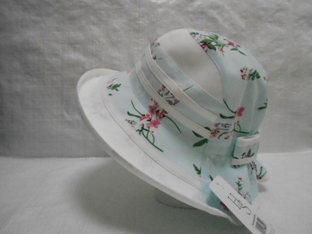  Шляпа лён цветы