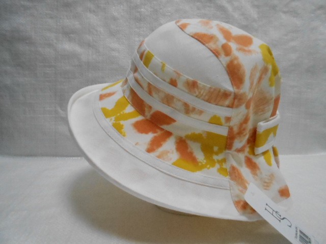  Шляпа лён цветы