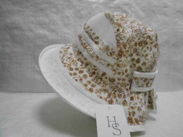  Шляпа лён цветы