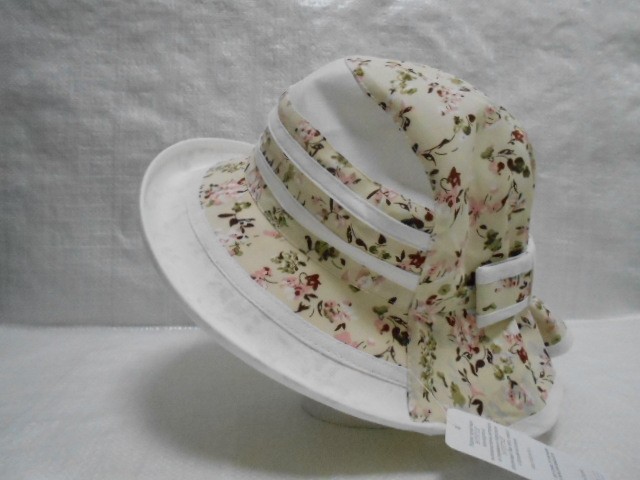  Шляпа лён цветы