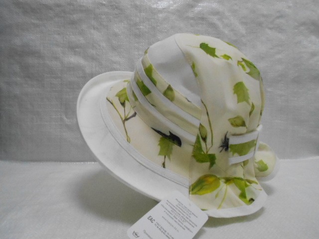  Шляпа лён цветы