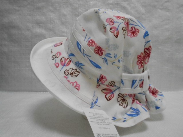  Шляпа лён цветы