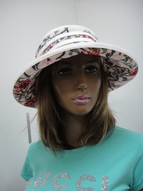  Шляпа лён цветы