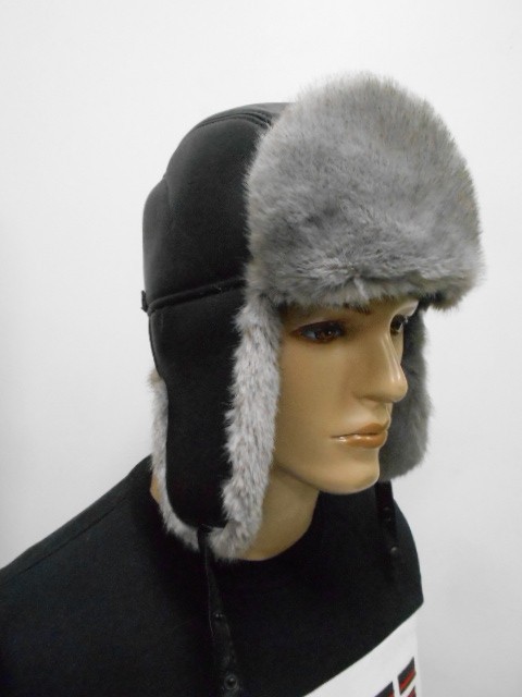  Ушанка муж. кожа+мех