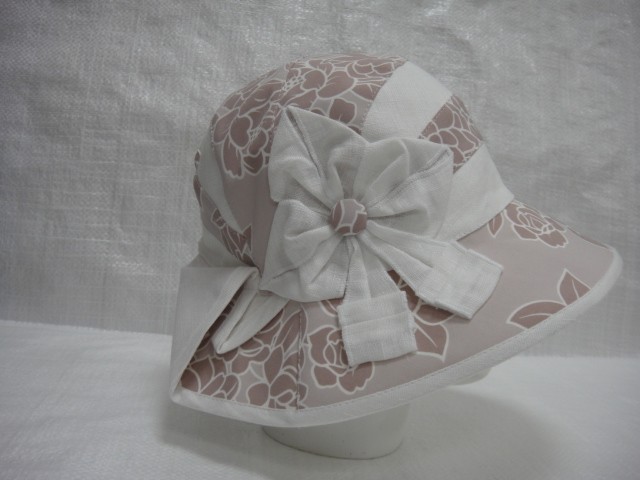  Шляпа лён цветы