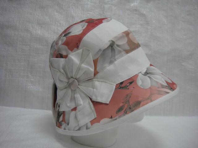  Шляпа лён цветы