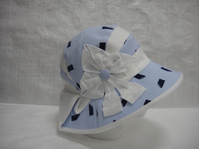  Шляпа лён цветы