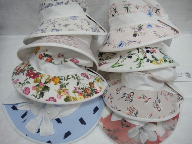  Шляпа лён цветы