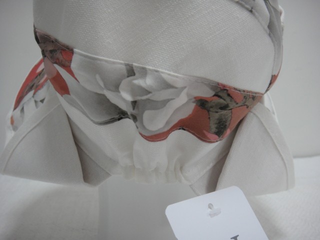  Шляпа лён цветы