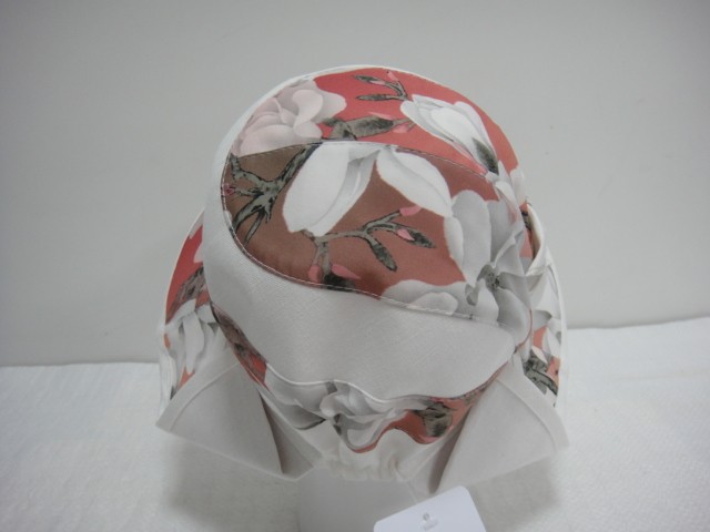  Шляпа лён цветы