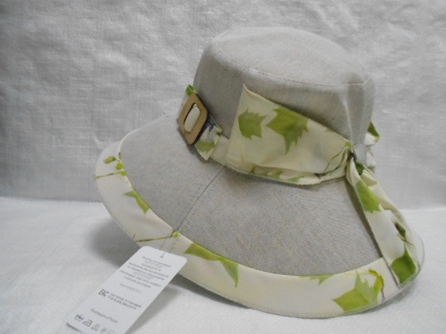  Шляпа лён цветы